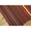 Tapis décoratif turc moderne vintage à rayures colorées tissé à plat, petit format (152 x 183 cm), style années 1950.