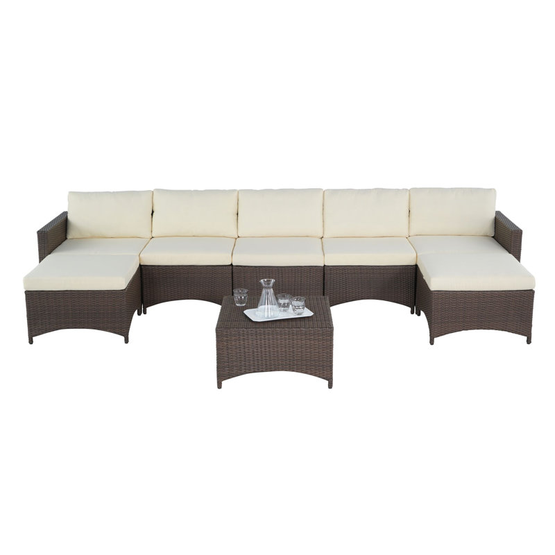 Ensemble de conversation modulaire avec coussins 8 pièces Brownley