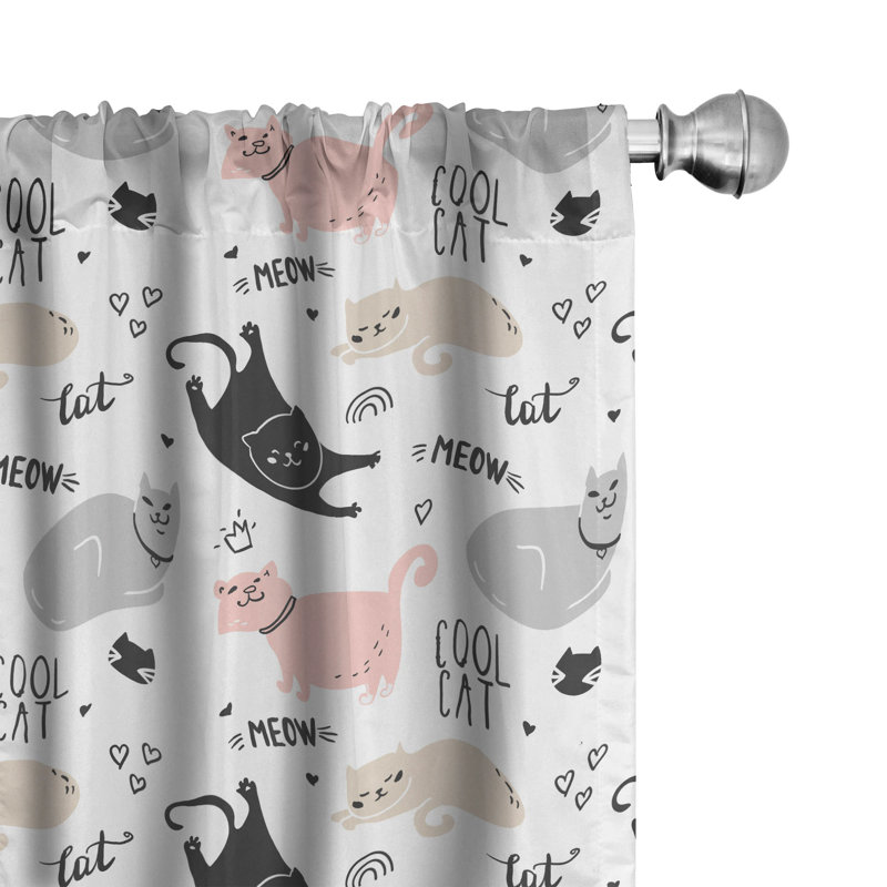 Pets Semi-Sheer Rod Pocket Curtain Panels, 28" x 95"