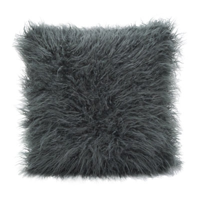 Housse de coussin en fausse fourrure de Mongolie
