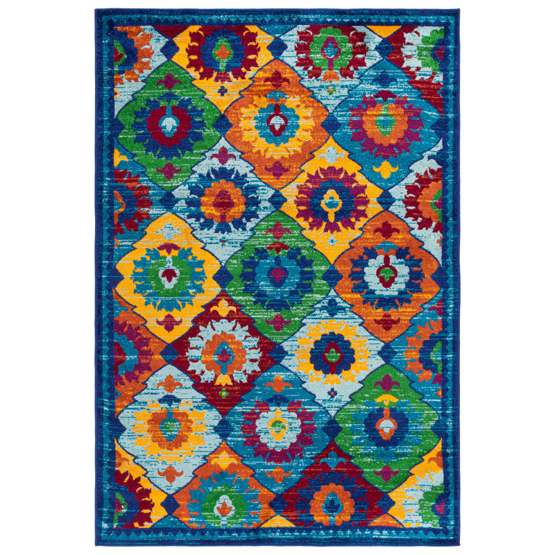 Tapis damassé performant Suzani Heritage 606, Rectangle 6 pi 7 po x 9 pi 6 po