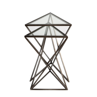 Galento Glass Top Frame Nesting Tables