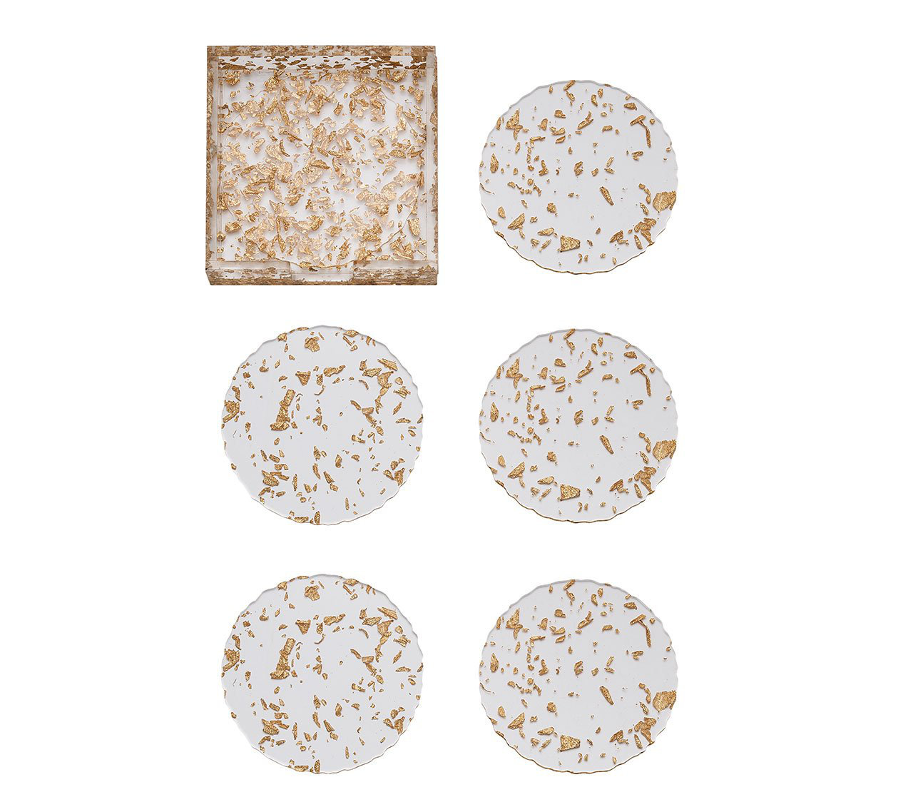 Kim Seybert Stardust Coaster Set with Holder | Perigold