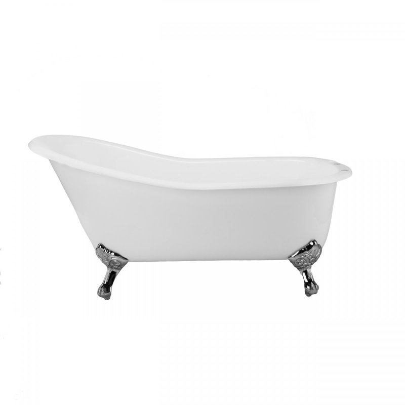 Baignoire de trempage sur pattes Charlotte, Chrome, H 30 po x L 60,5 po x l 30 po