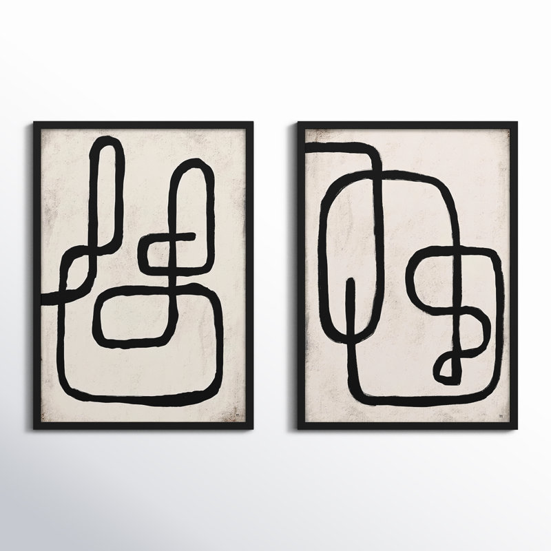 Linework by StudioM, 25" H x 35" W x 1.25" D, Black Framed Paper