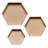 3 Piece Hexagon Bamboo Solid Wood Floating Shelf