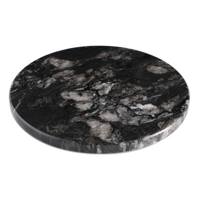 11 in Natural Marble Serving Board, Round Stone Cutting & Prep Board