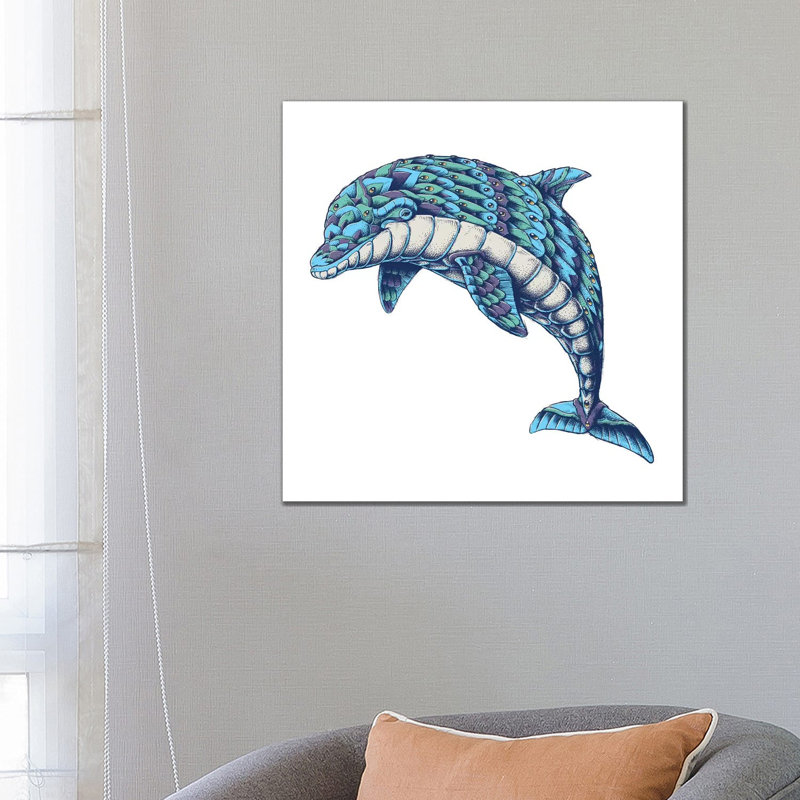 Ornate Dolphin In Color I, 66.04cm H x 66.04cm W