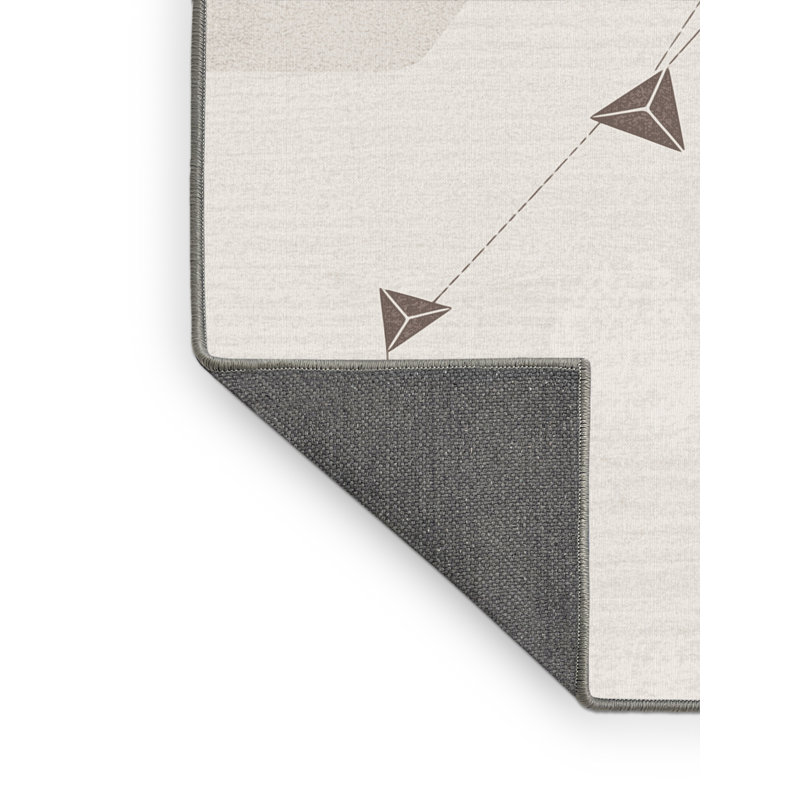 Tapis gris moelleux doux et moelleux à motif géométrique Howell, 8 x 12