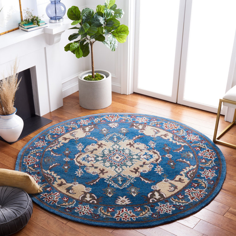 Tapis oriental en laine touffeté à la main Scottsburg, Rond 6 pi