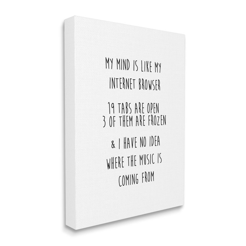 Aw-394-Canvas, «Mind Like Internet Explorer» par J. Weiss, impression sur toile, H 30 po x l 24 po x P 1,5 po