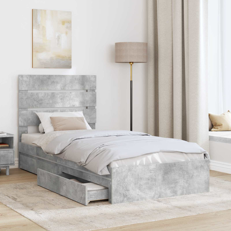 Bed, European Single (90 x 200 cm), Smoked Oak