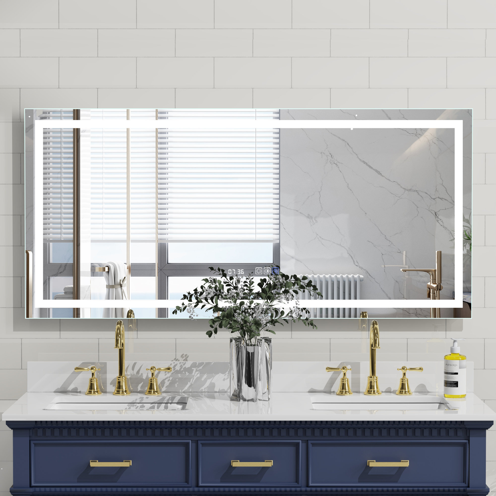 Orren Ellis 28 x 60 Inch LED Bathroom Mirror With Anti-Fog  Reviews  Wayfair
