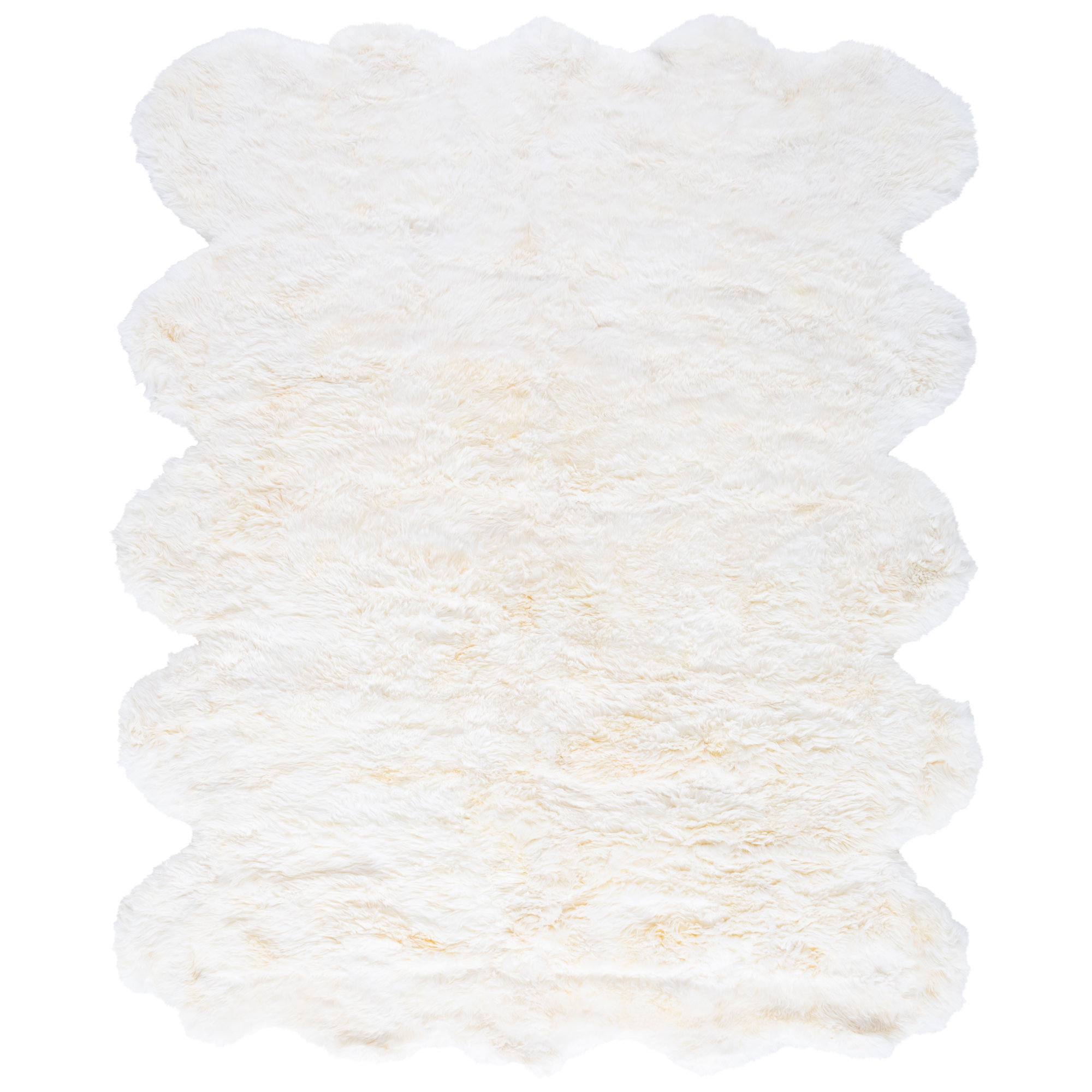 Mera Handmade Sheepskin White Area Rug, Rectangle 9' x 12'