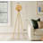 65'' Modern Tripod Floor lamp with Glass Shade，Gold Standing Lamp with LED Bulb for Living Room