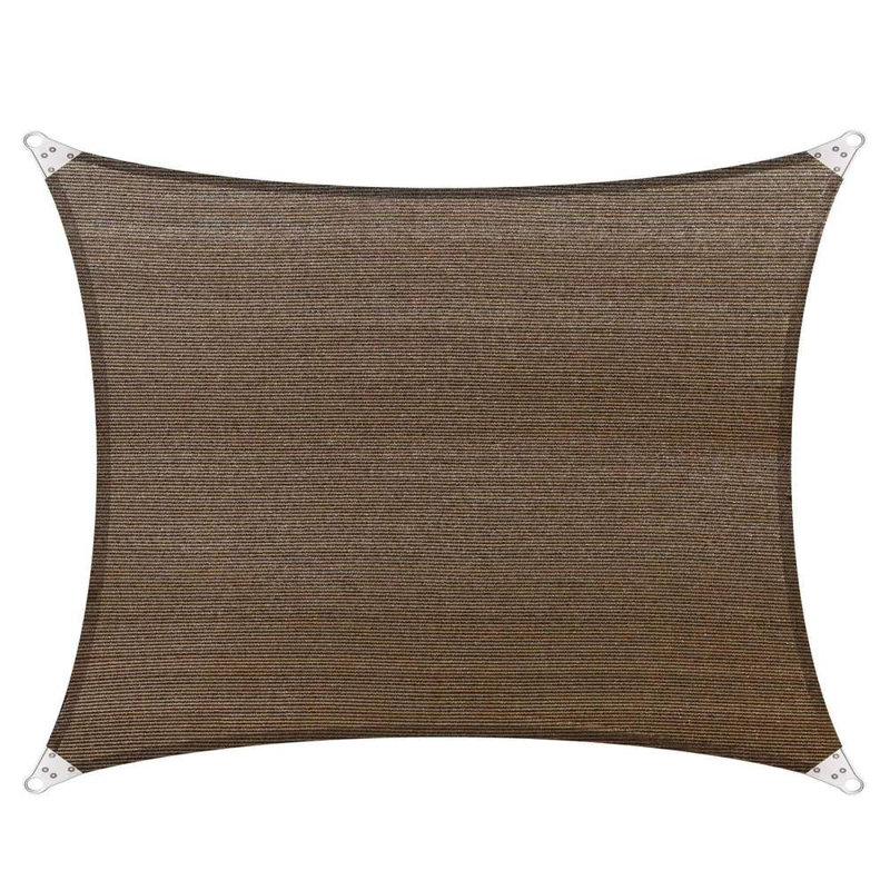 Reinforced Super Ring 8' X 10' Rectangle Shade Sail, Brown