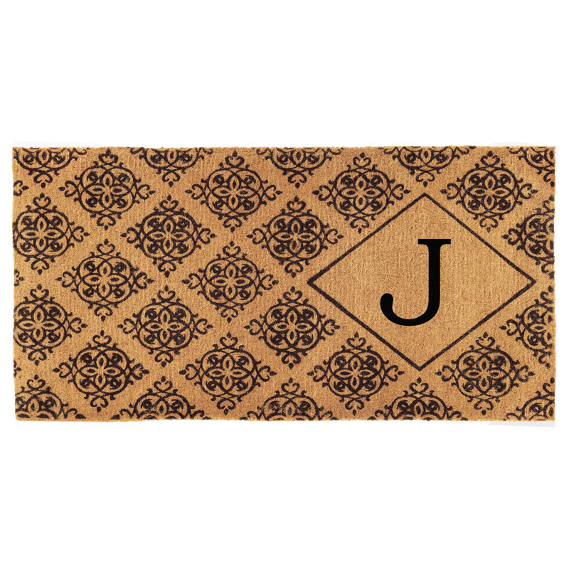 Zambrana Personalizable Outdoor Doormat, Rectangle 2' x 3', J