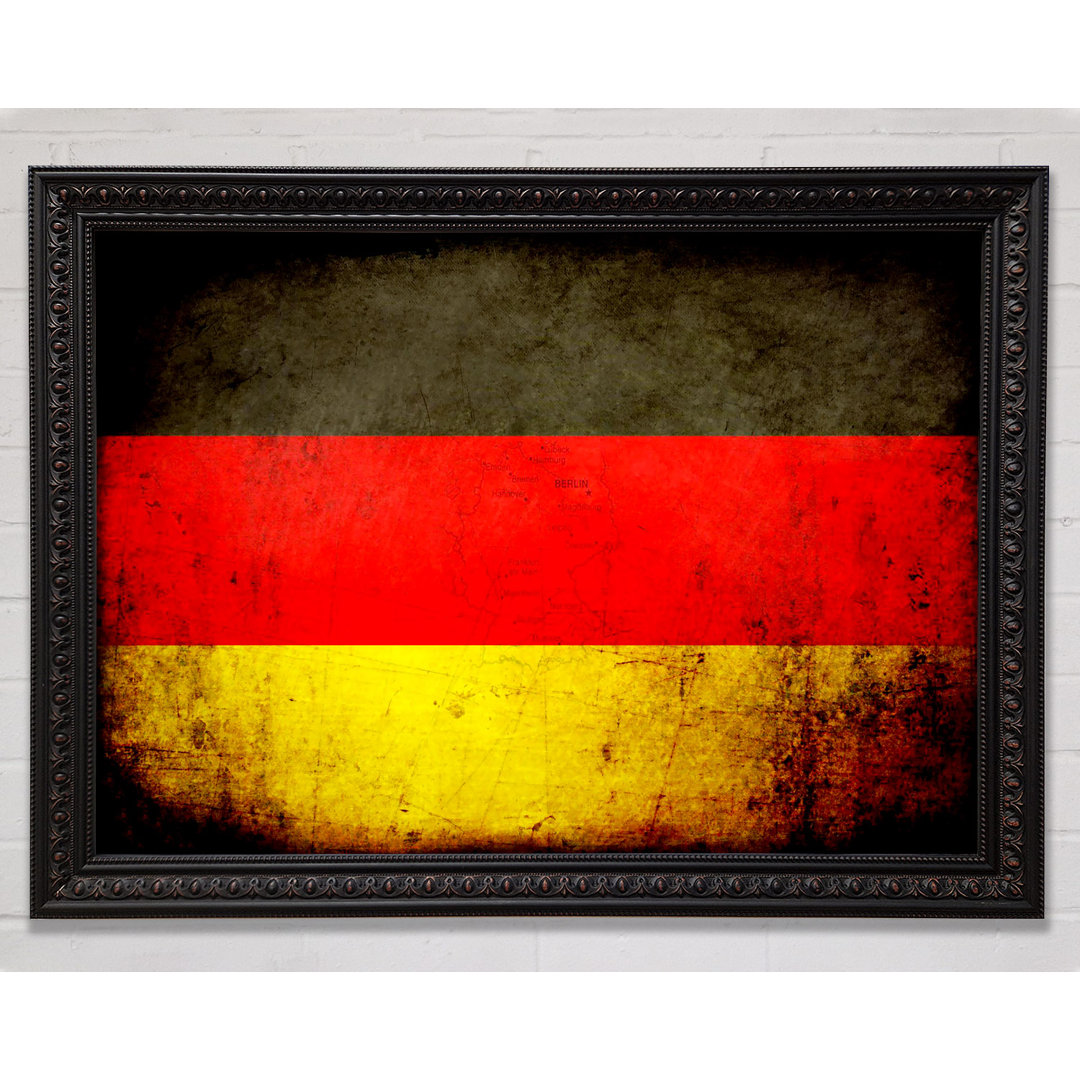 Deutschland Flagge Grunge - Einzelner Bilderrahmen Kunstdrucke