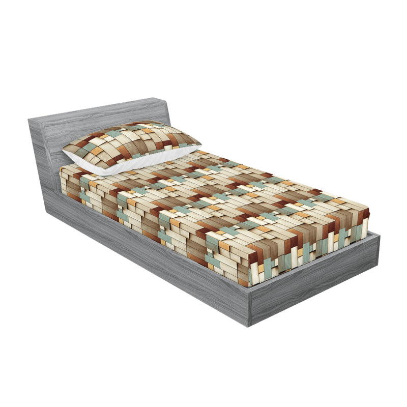 Ensemble de taies décoratives Ambesonne, Ensemble de draps pour lit simple avec 1 taie d'or