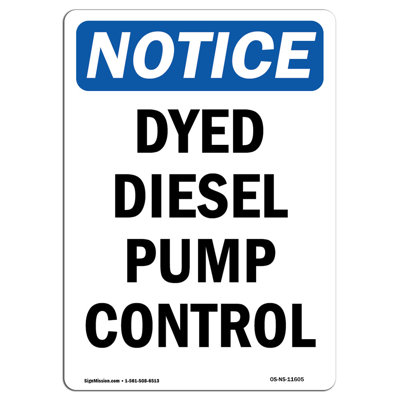Dyed Diesel Pump Control Sign