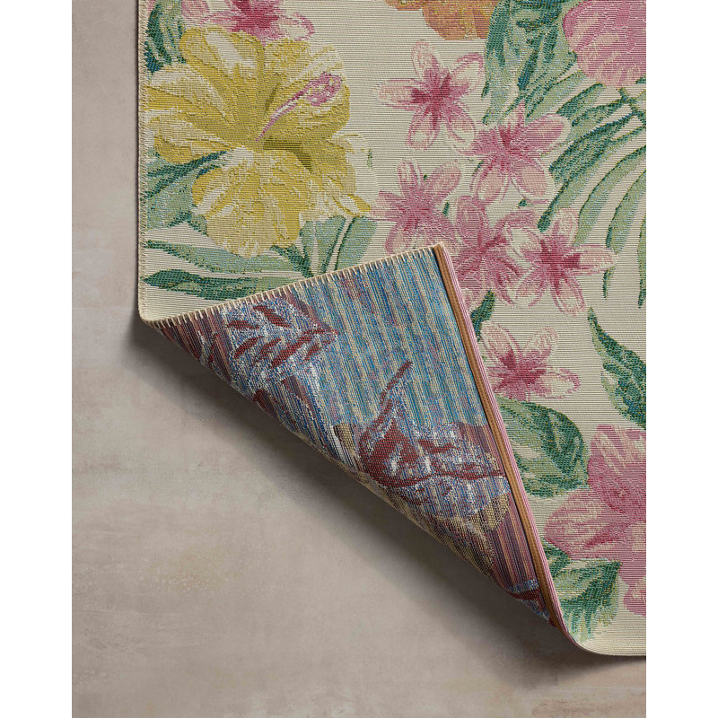 Loloi Botanical Ivory / Sunrise Area Rug, Round 3'3"