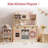 Solid Wood Play Kitchen & Accessories Set, Preschool Kitchen Set, Kids Kitchen Playset-106201492