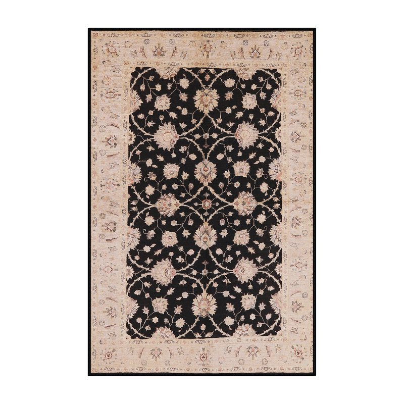 Tapis oriental beige / noir Castello, Rectangle 7 pi x 9 pi
