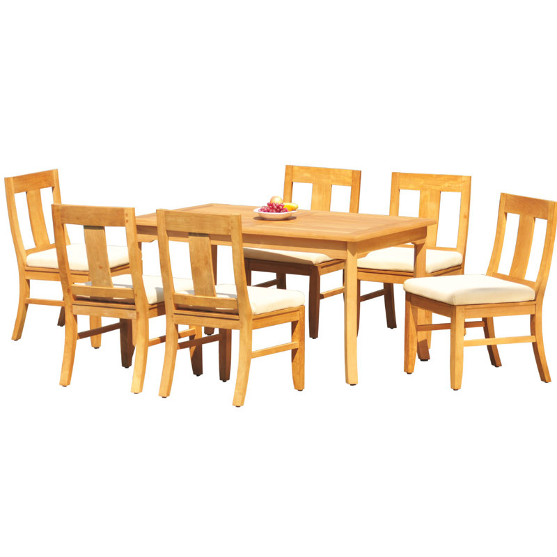 Ensemble de salle à manger en teck Kevon, H 30 po x L 71 po x l 36 po, 6 entrées