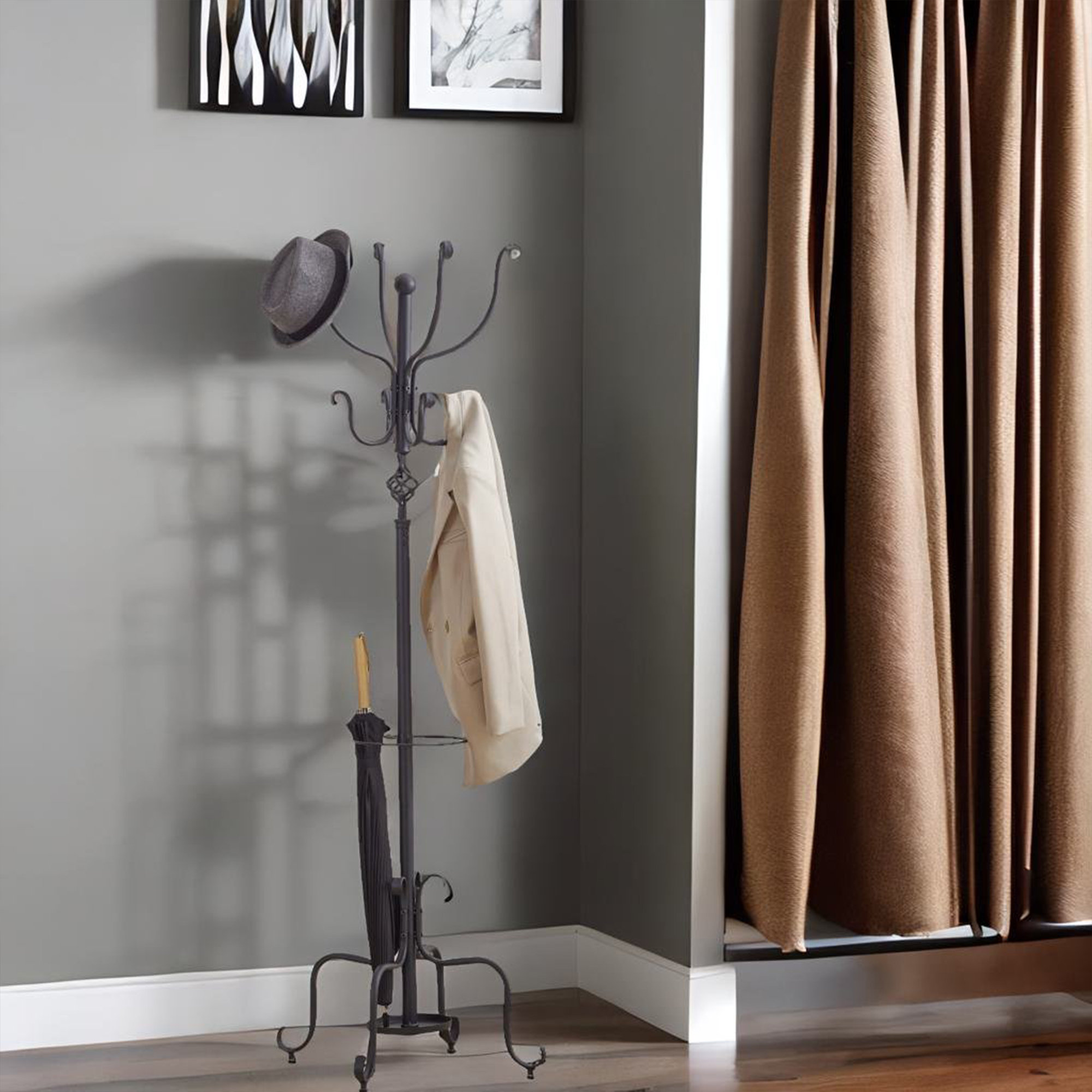Metal Coat Rack System Alcott Hill® Clarie Metal 8 - Hook Coat Rack | Wayfair