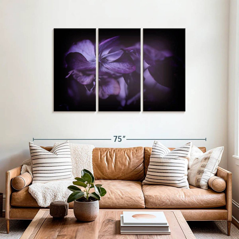 Harnek Purple Hydrangea Flower, 36" H x 57" W