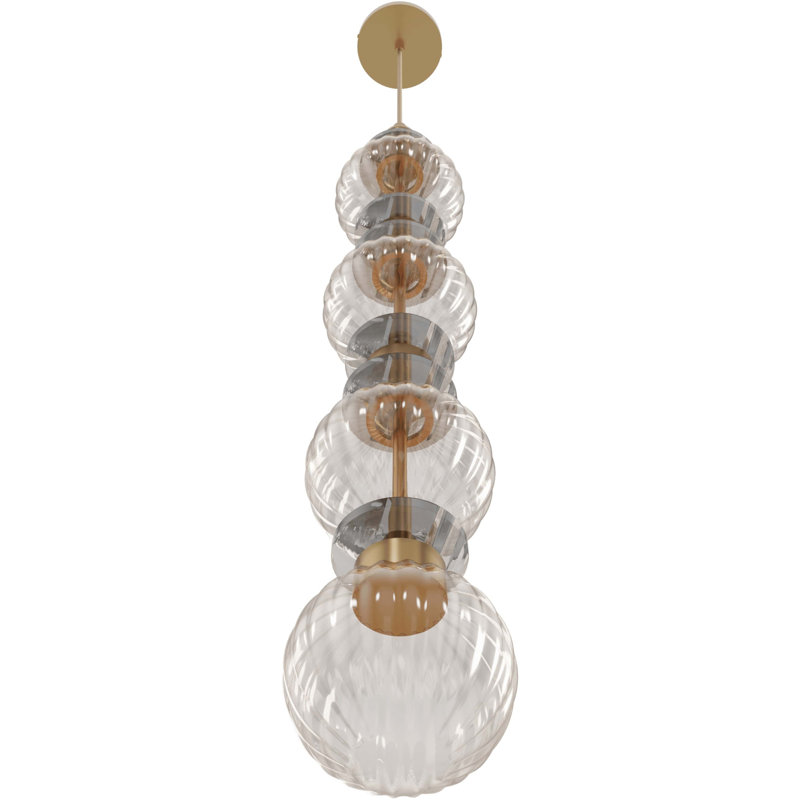 Luminaire suspendu en verre et métal Avra