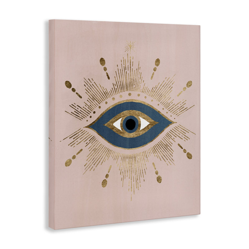 Impression sur toile Evil Eye Glam Boho Bold Blue Pink par Grace Popp, H 30 po x l 24 po