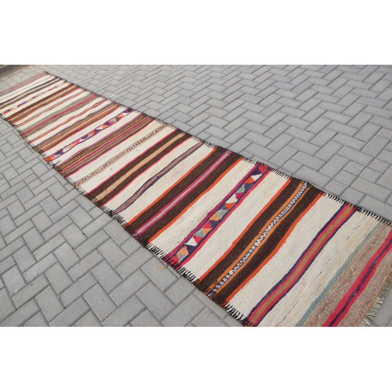 Tapis turc rétro Herki, idéal pour les couloirs extérieurs en beige antique élégant - Produit 7852
