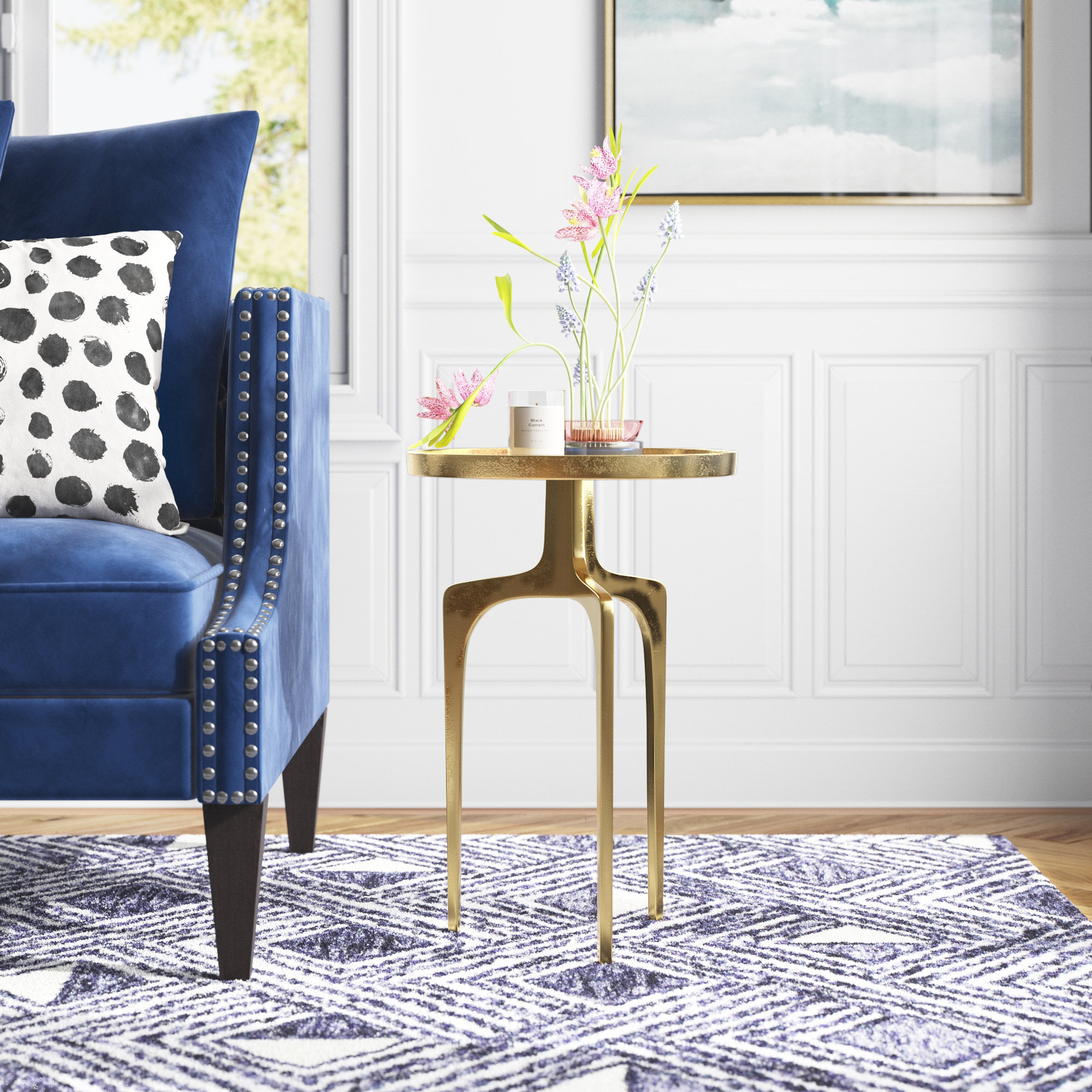 Etta Avenue™ Leslie Cast Aluminum Tray Top End Table & Reviews | Wayfair