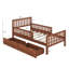 Cadre de lit simple avec rangement, lit en bois avec 2 tiroirs, lit plateforme avec garde-corps des deux côtés pour les enfants