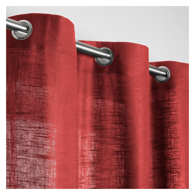 Bellavista Semi Sheer Curtain Single Panel, Bright Red, Width 145 x Drop 280cm