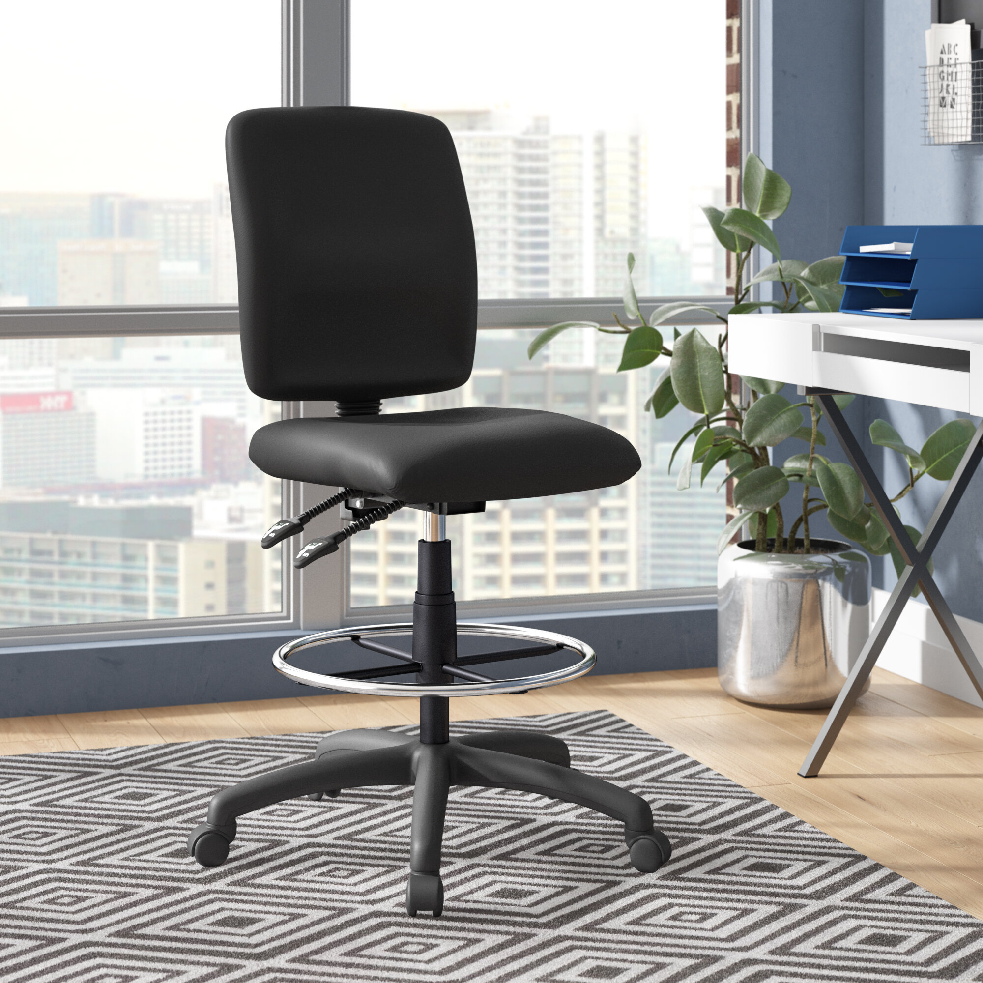 Drafting Chair Tall Office Chair with Adjustable Height, Size: 18.5