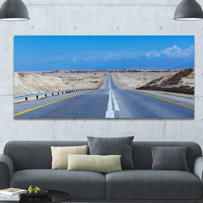 «Beautiful Desert Road Israël», reproduction de photo sur toile tendue encadrée