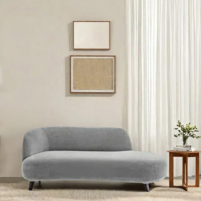 Méridienne simple au design créatif et moderne, Gris, Orienté à gauche (vu de face)
