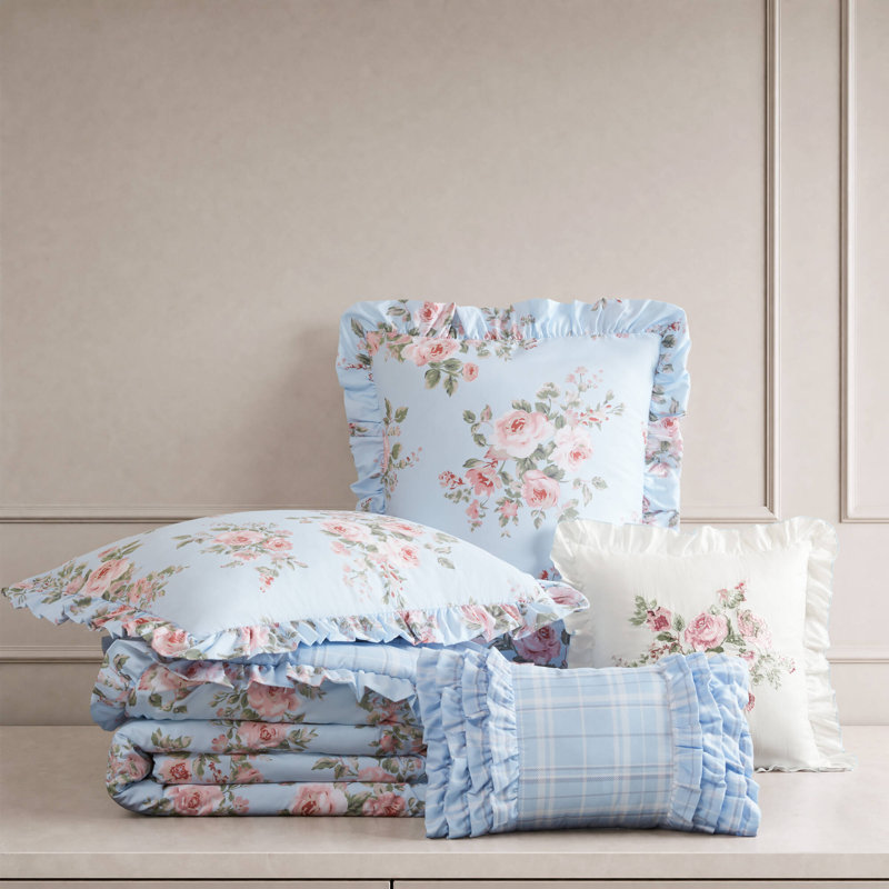 Piece Blue Floral Bedding Sets, Twin Twin XL Microfiber Comforter Set