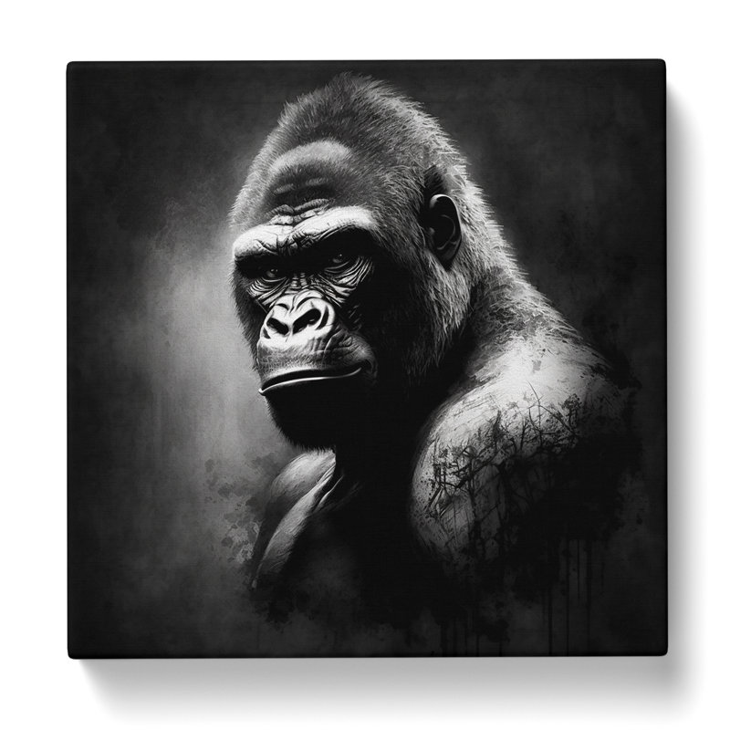 Gorilla Drawing - Wrapped Canvas
