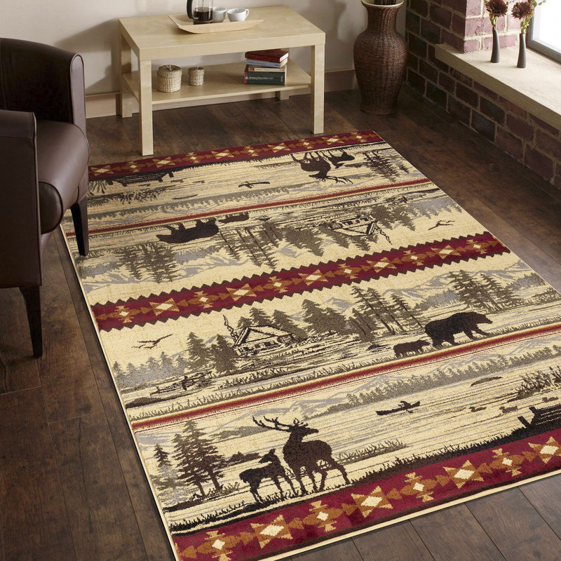 Multi Lodge Area Rug, Rectangle 7'10" x 10'3"