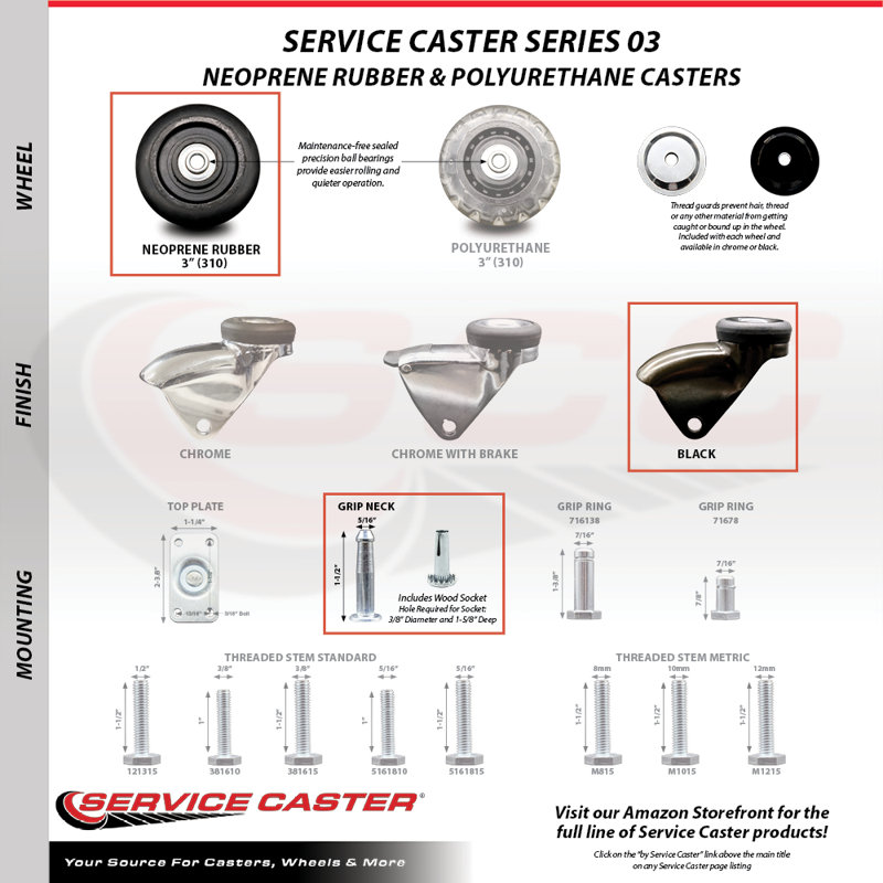 Grip Neck Stem Caster