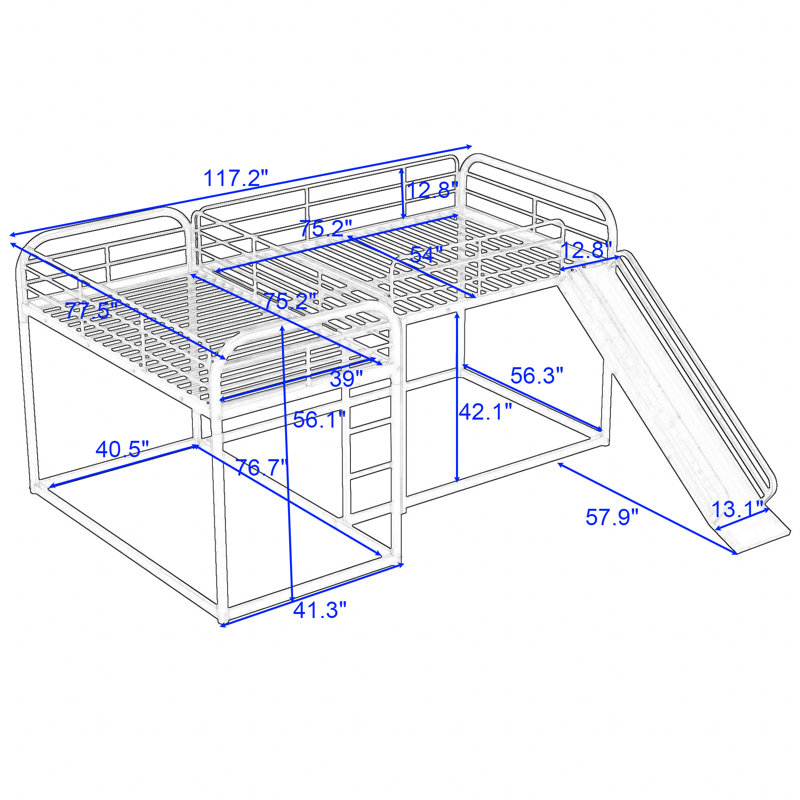 Abibatu Twin over Twin and Full over Full Bunk Bed by Isabelle Max, White