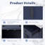 Armoire de cuisine autoportante TOPMAX avec tiroir et 2 tablettes réglables, buffet bleu avec coin café – Meuble de rangement haut pour cuisine et salle à manger