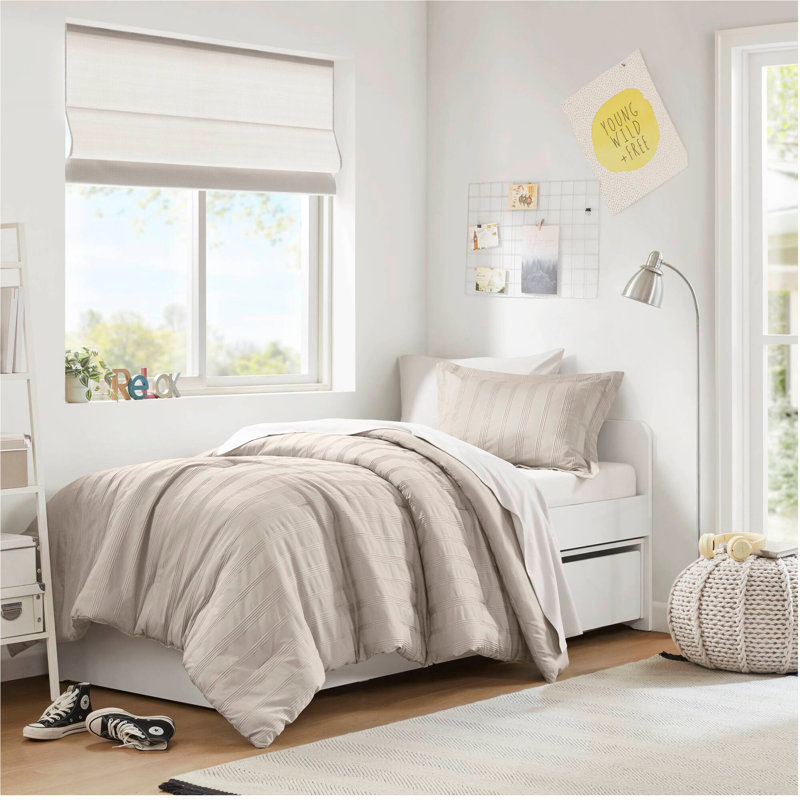 Ensemble d'édredon 5 pièces, Neutre, Twin Comforter + 4 Additional Pieces