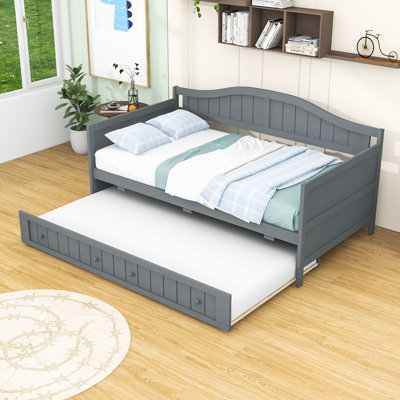 Twin Size Wooden Daybed with Trundle