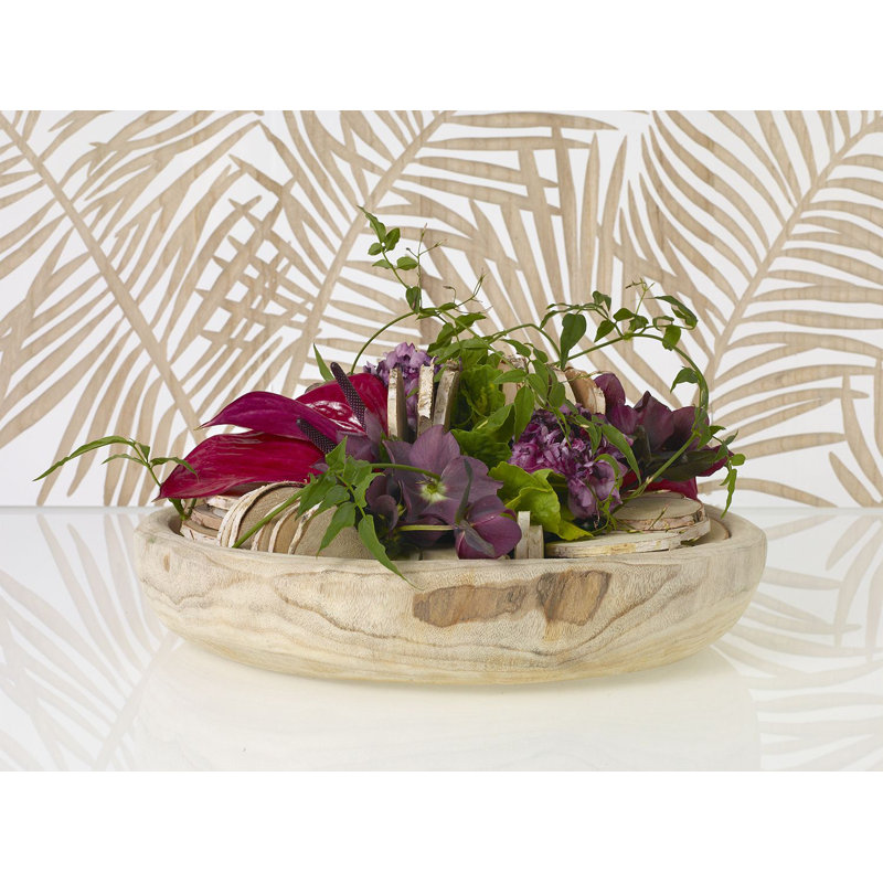 Handcrafted Earthy Paulownia Wood Decorative Bowl Set - 19.8"