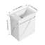 Meuble-lavabo mural avec lavabo en céramique et grand espace de rangement