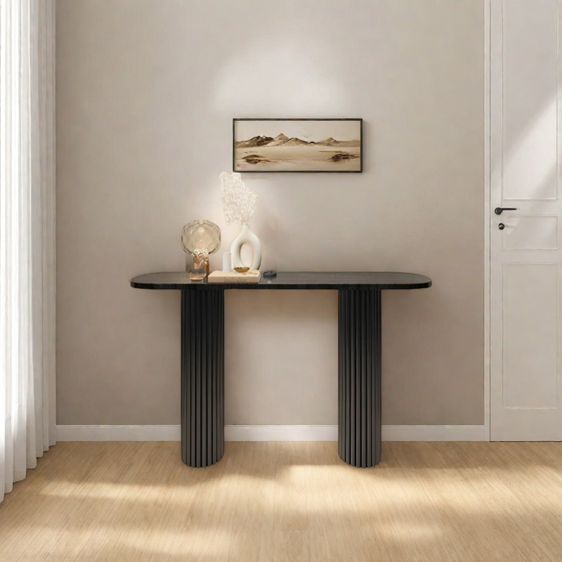 Console Retro Minimalist Elegant, Noir, noir, noir, noir, H 31,5 po x l 39,37 po x P 13,78 po
